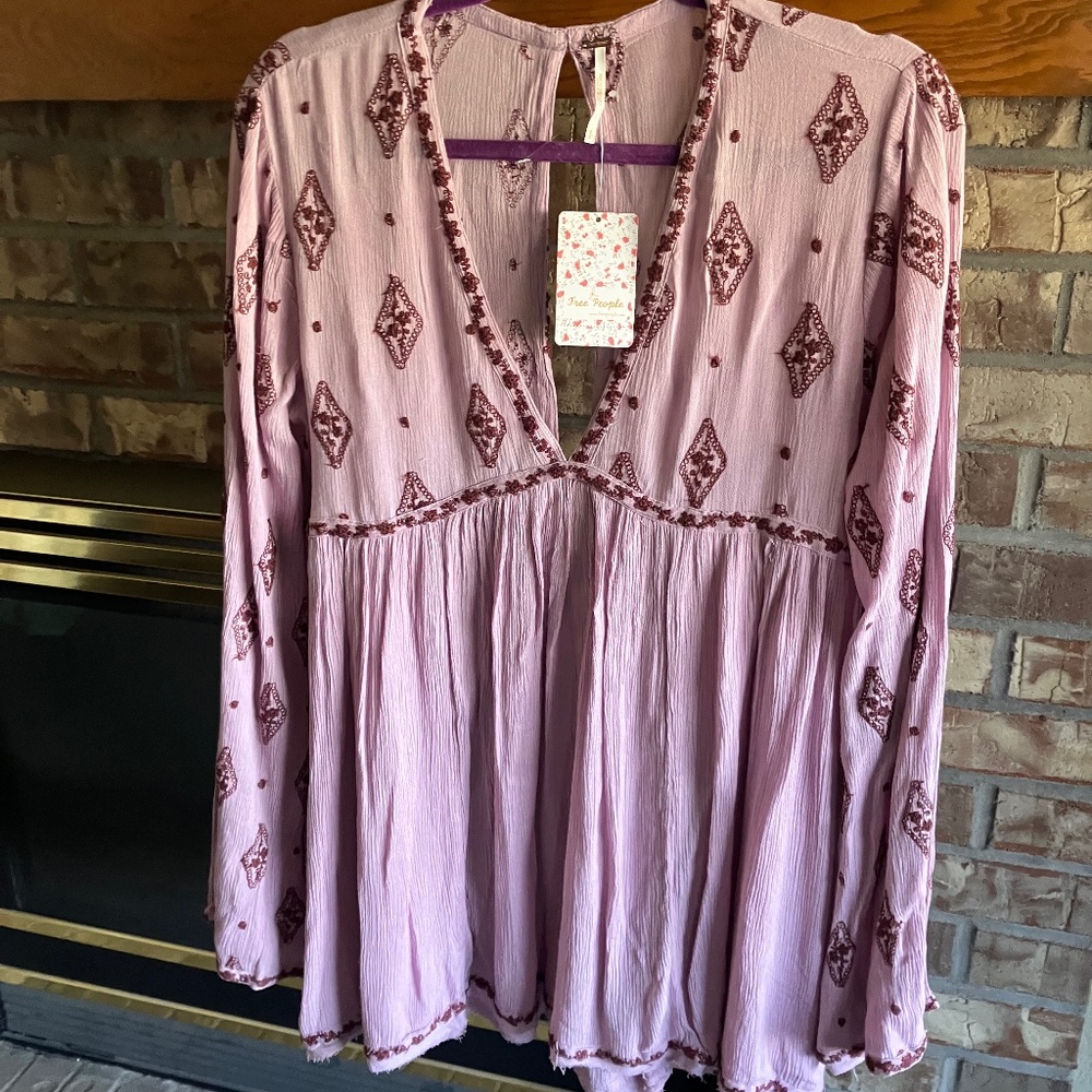 NWT FREE PEOPLE DIAMOND EMBROIDERED DRESS